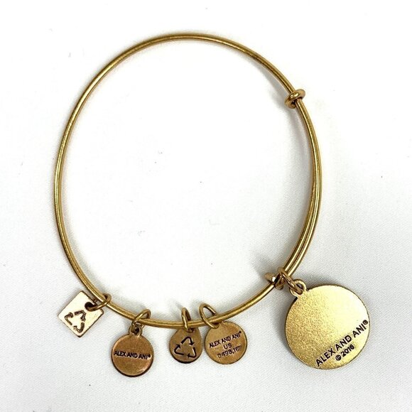 Alex and Ani Elephant Charm Bracelet Gold Finish - Expands 2"- 3.5" - Picture 2 of 2